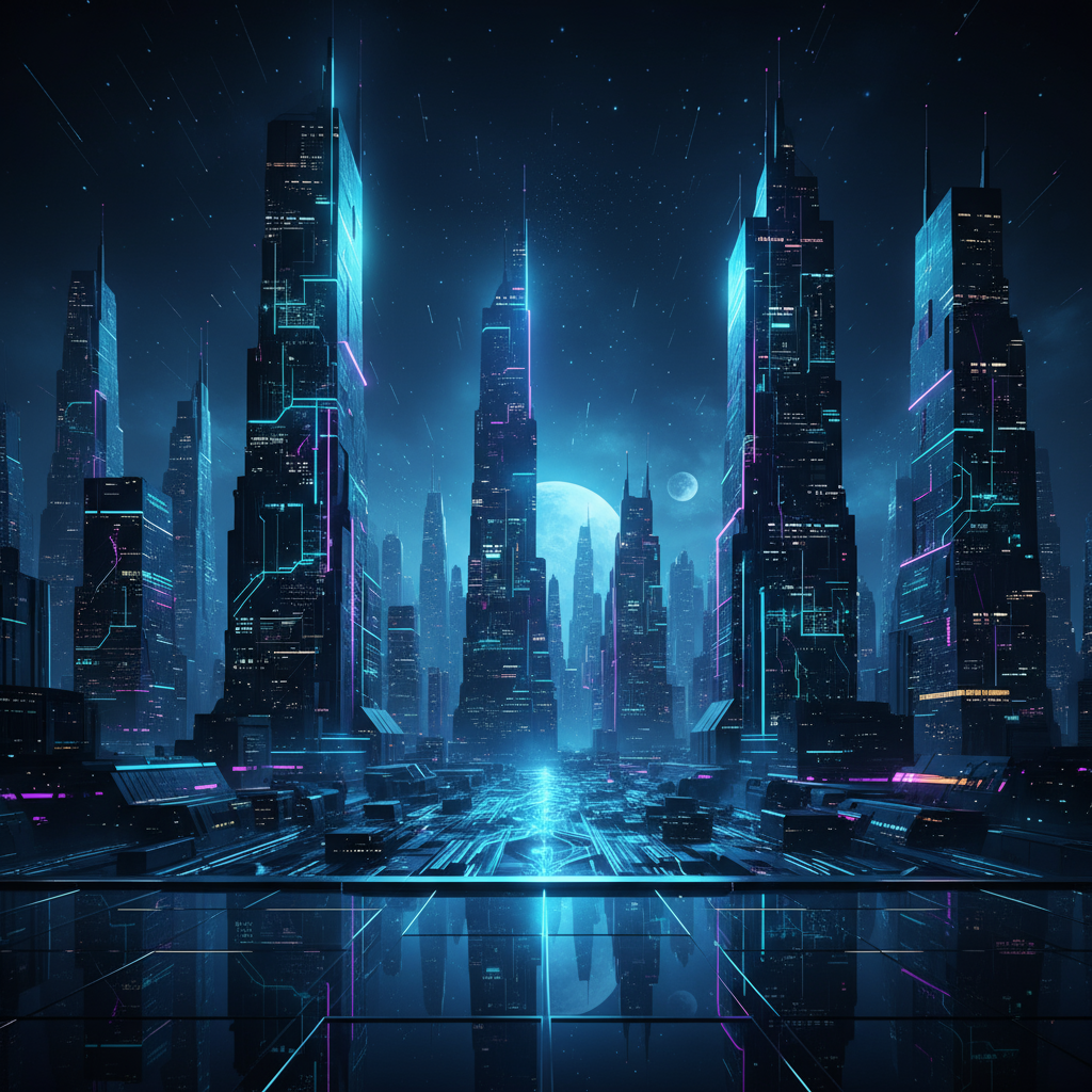 Futuristic digital transformation background